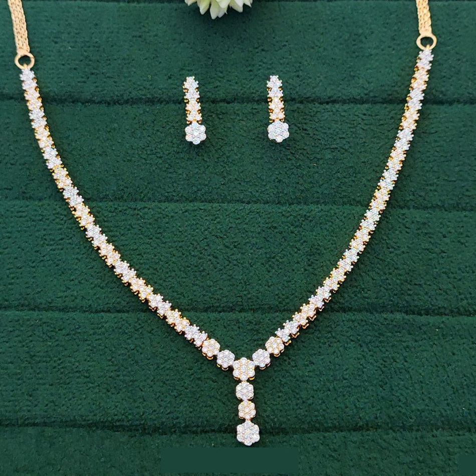 Floral Drop Necklace in 18K Gold Plated | Bridal Jewellery India