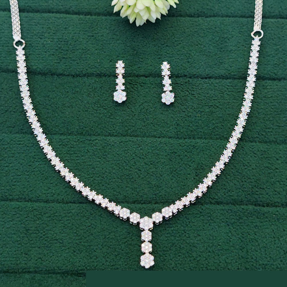 Floral Drop Necklace in 18K Gold Plated | Bridal Jewellery India