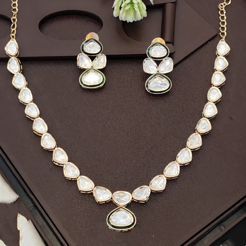 Kundan Necklace Set in  Gold Plated | Bridal Jewellery India