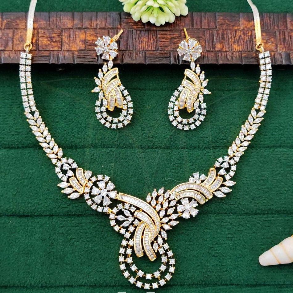 Rose Gold Plated Choker Necklace for Bride | Bridal Jewellery India