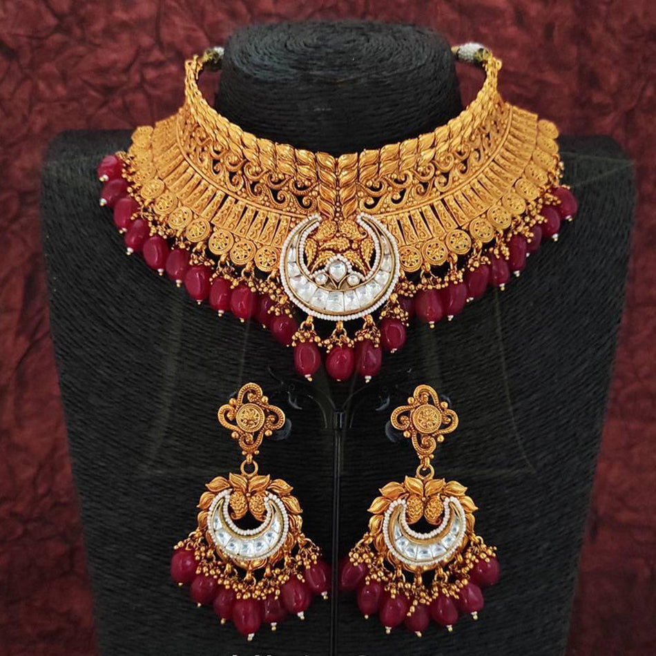 Kundan Necklace in Sterling Silver | Bridal Jewellery India