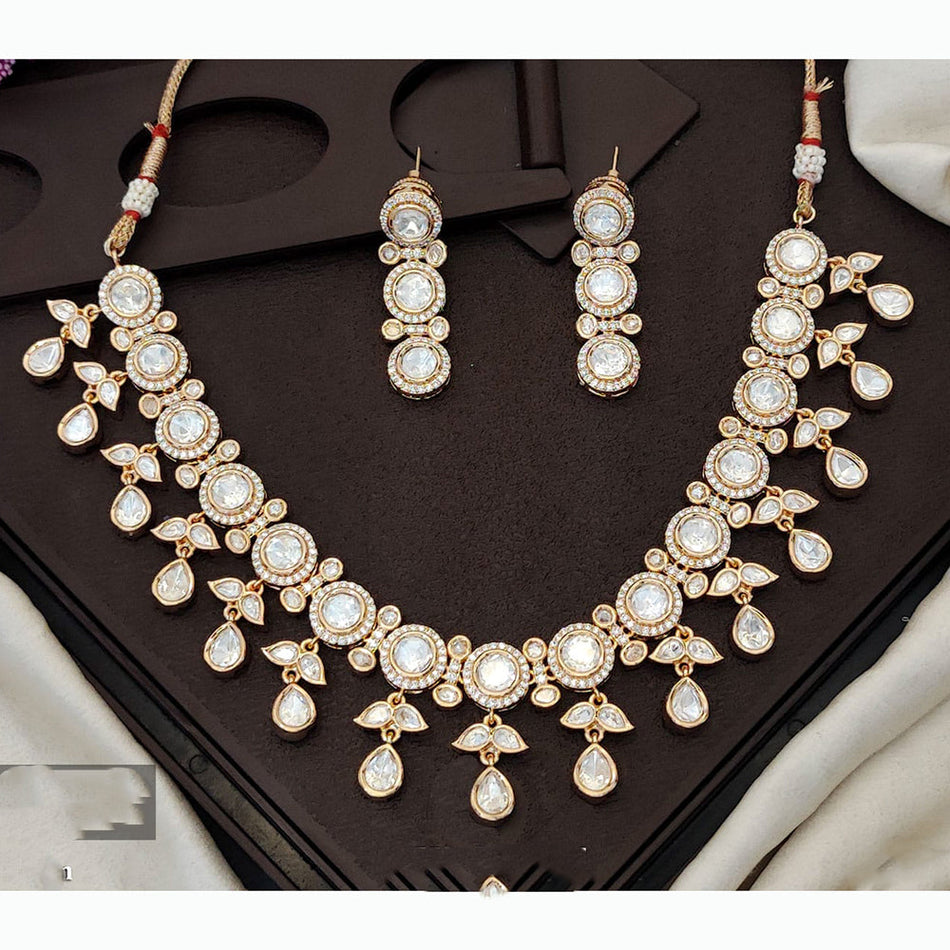 Kundan Choker Necklace in Sterling Silver | Bridal Jewellery India