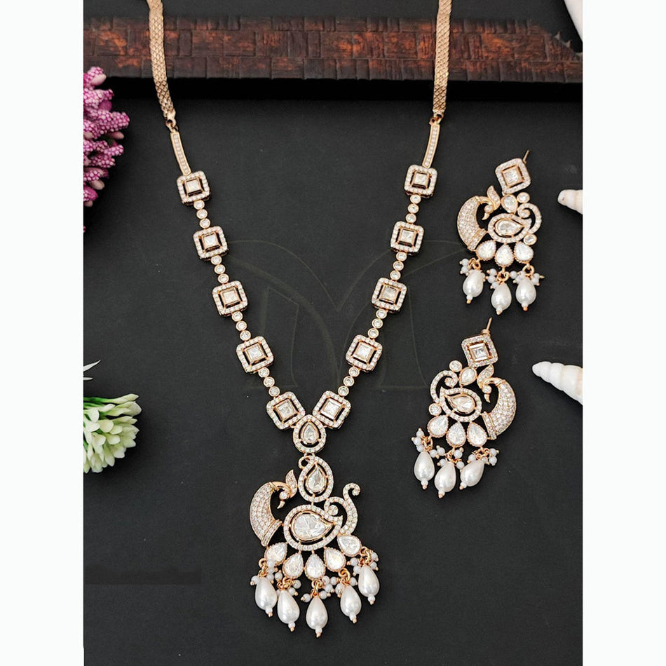 Kundan Choker Necklace in White Gold Plated | Bridal Jewellery India