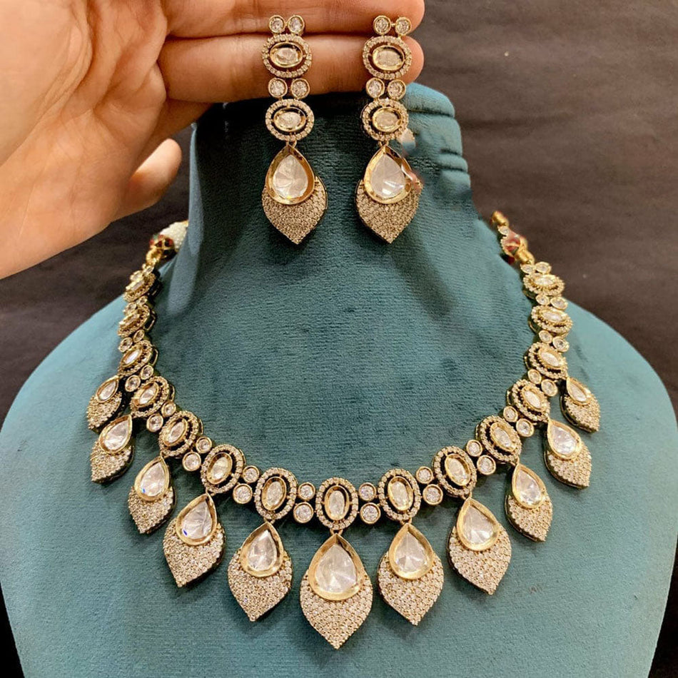 Kundan Choker Necklace in Platinum for Bridal Wear | Bridal Jewellery India