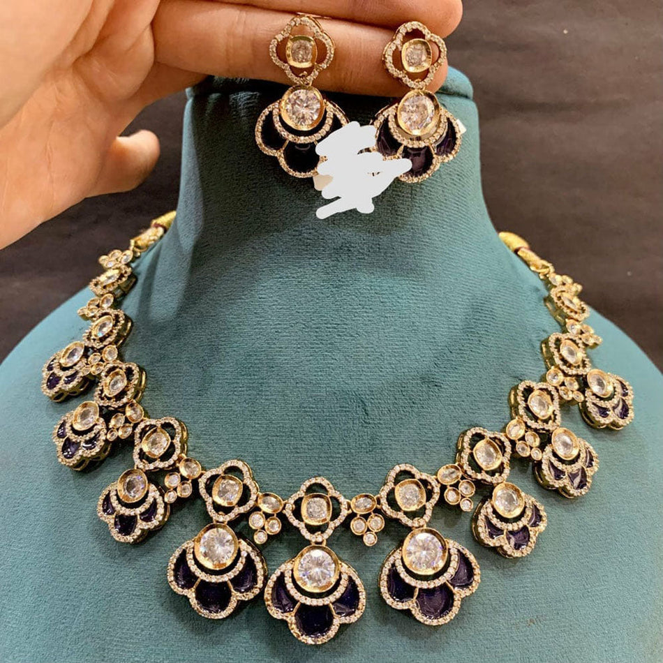 Kundan Choker Necklace in Sterling Silver | Bridal Jewellery India