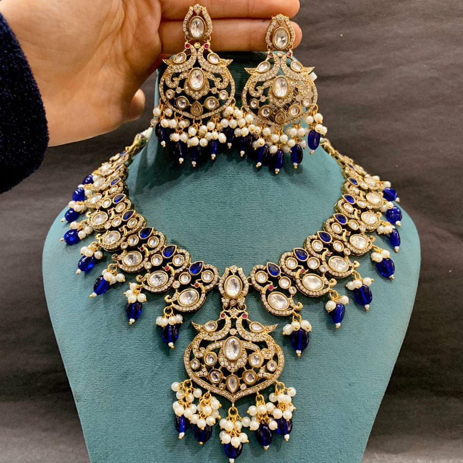 Kundan Choker Necklace in Gold Plated for Bridal Wear | Bridal Jewellery India