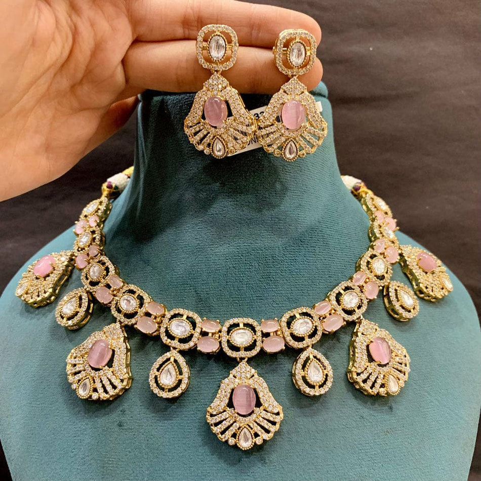 Kundan Choker Necklace in Gold Plated with Polki Stones for Bridal | Bridal Jewellery India