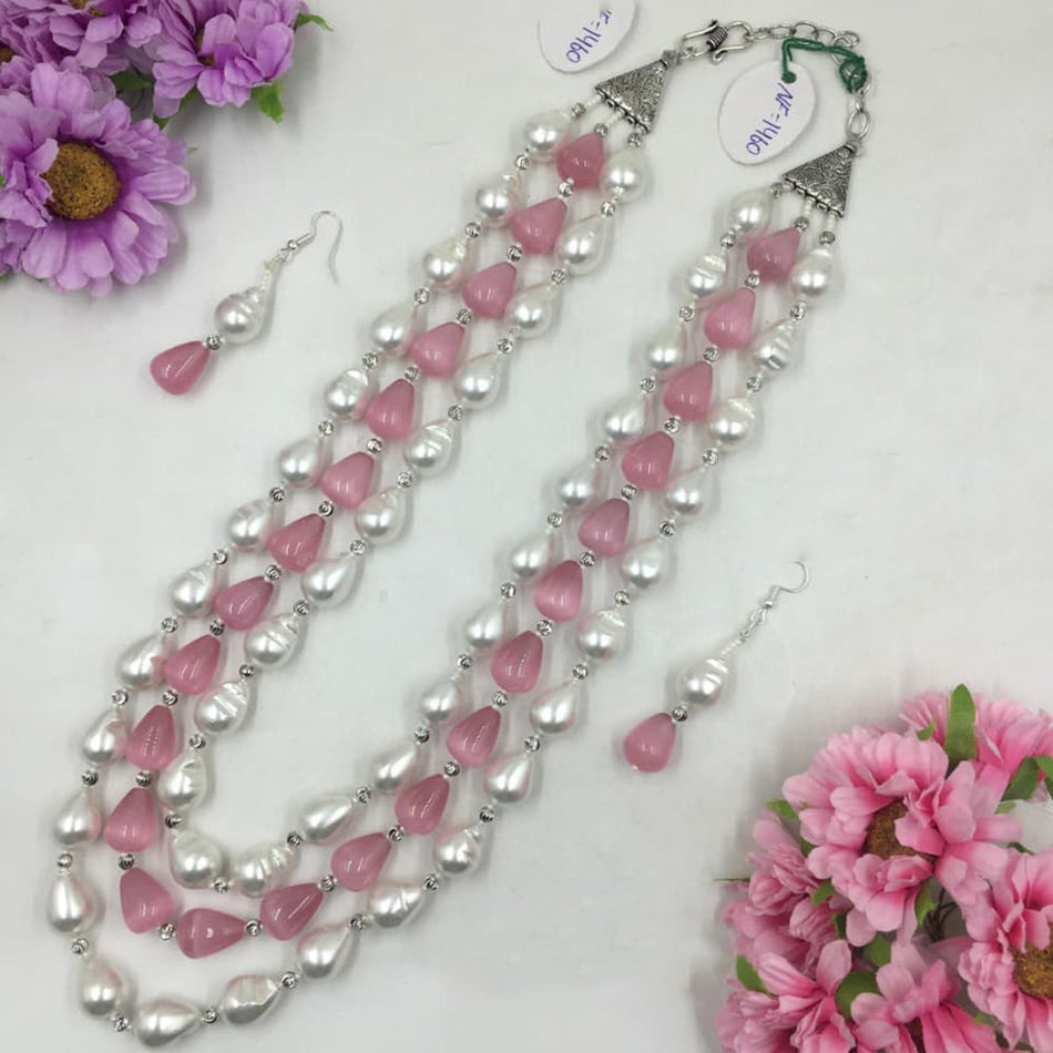 Modern Classic Necklace in Gold Plated Beads | Bridal Jewellery India