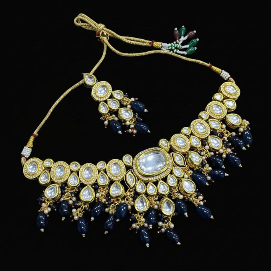 Kundan Stone Necklace in Gold Plated for Bridal | Bridal Jewellery India
