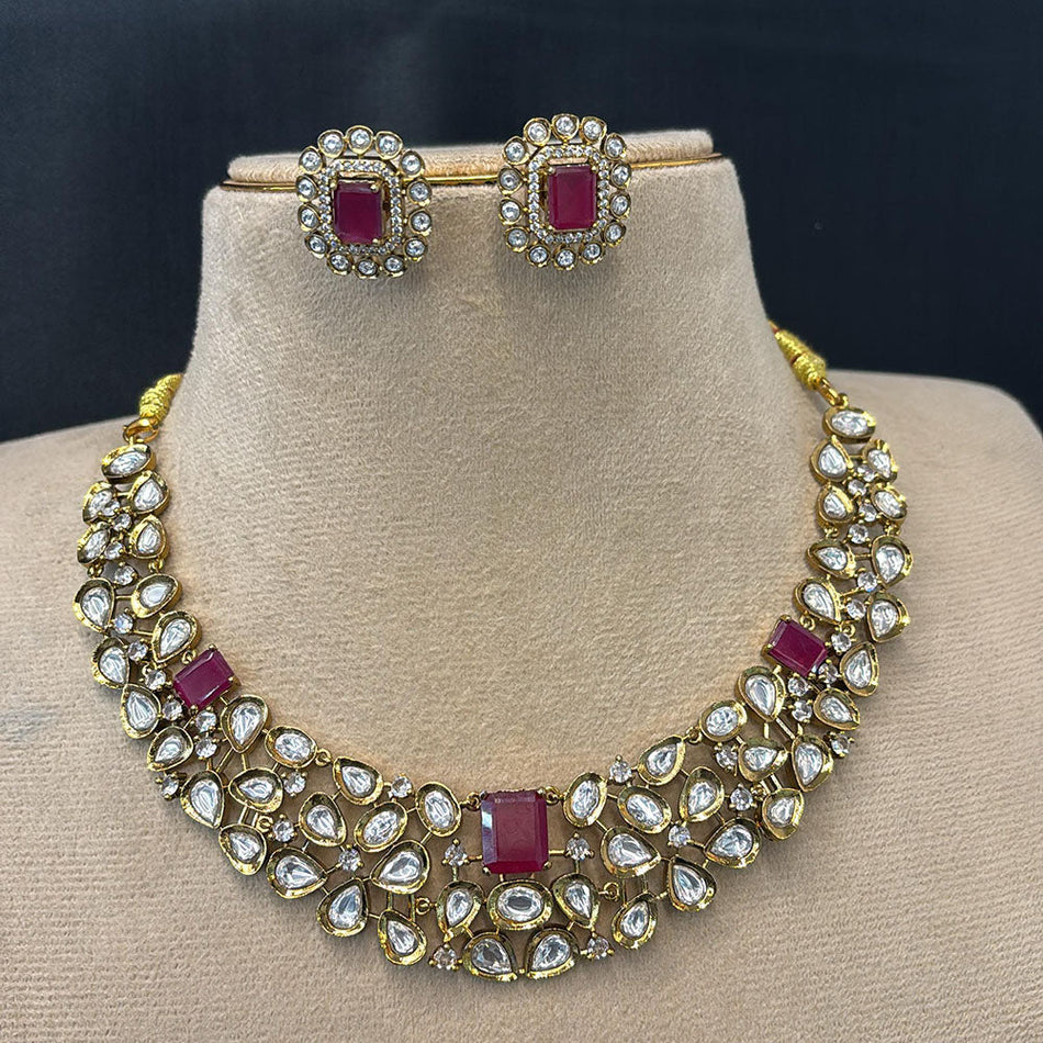 Heritage 14K Gold Plated Daimond Necklace Set | Bridal Jewellery India