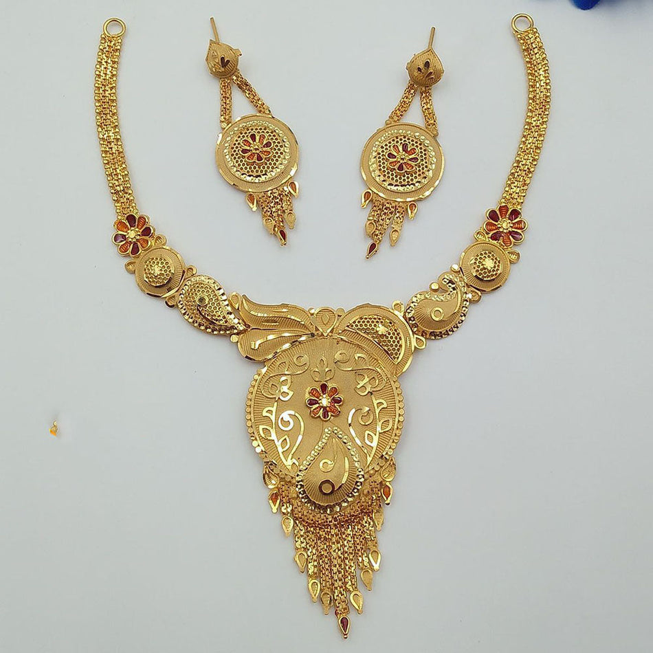 Meenakari Necklace in Gold Plated | Bridal Jewellery India