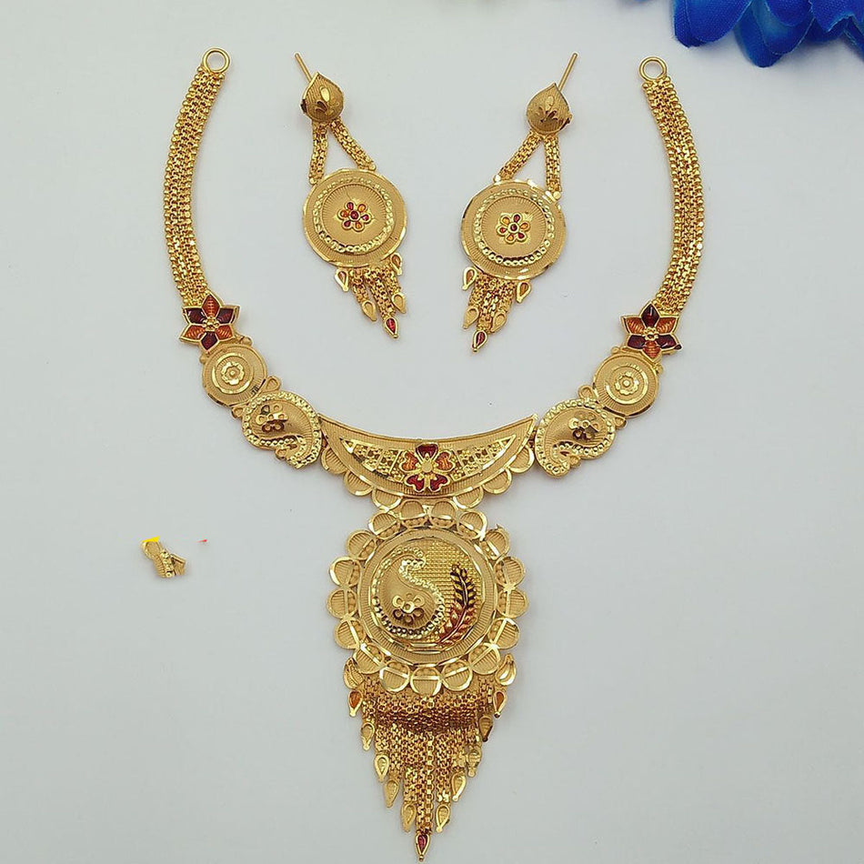Meenakari Necklace Set in Silver | Bridal Jewellery India