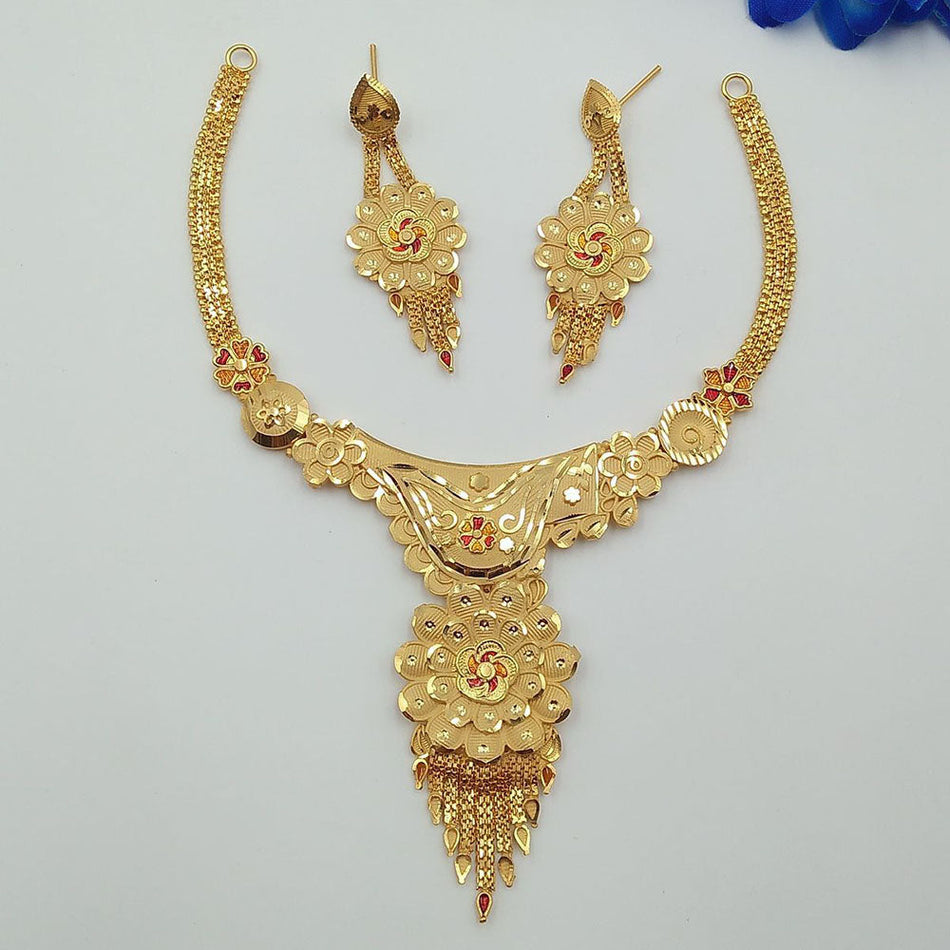 Meenakari Necklace in Silver | Bridal Jewellery India