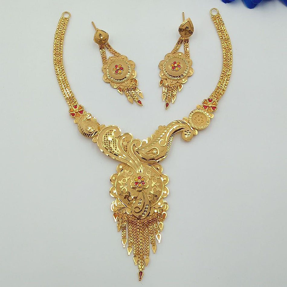 Meenakari Necklace in Silver | Bridal Jewellery India