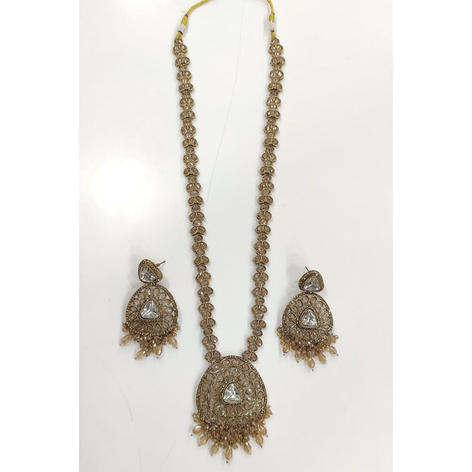 Heritage Crystal Pearl Necklace in Gold Tone | Bridal Jewellery India