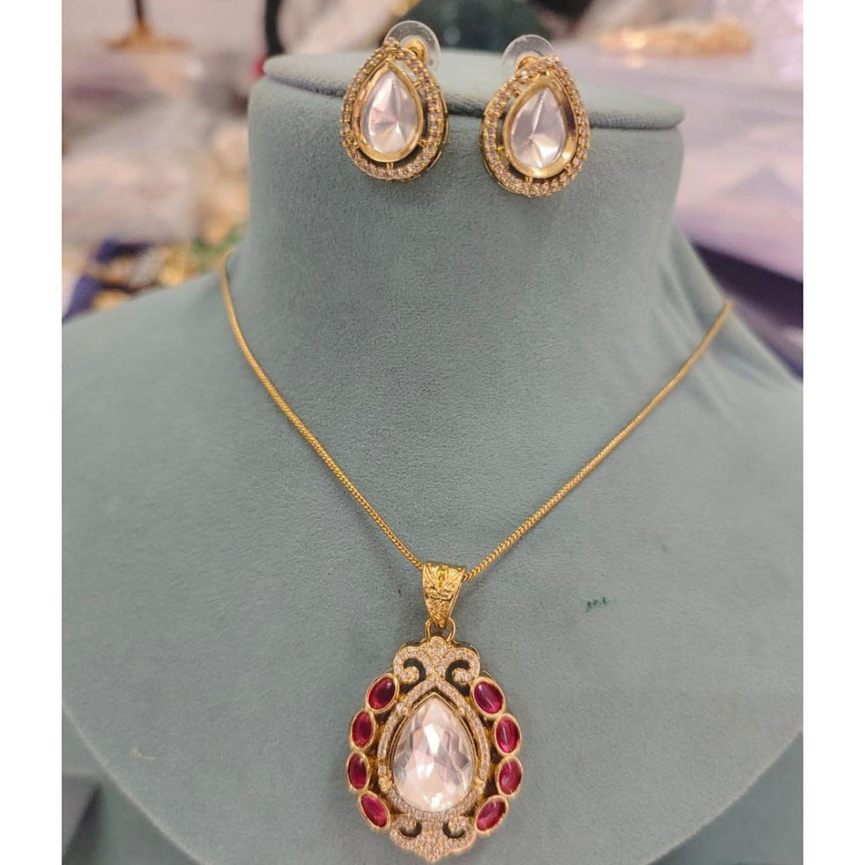 Elegant Pota Stone Choker in Gold Plated | Bridal Jewellery India