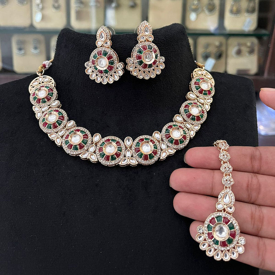 Polki Kundan Necklace in Gold Tone | Bridal Jewellery India