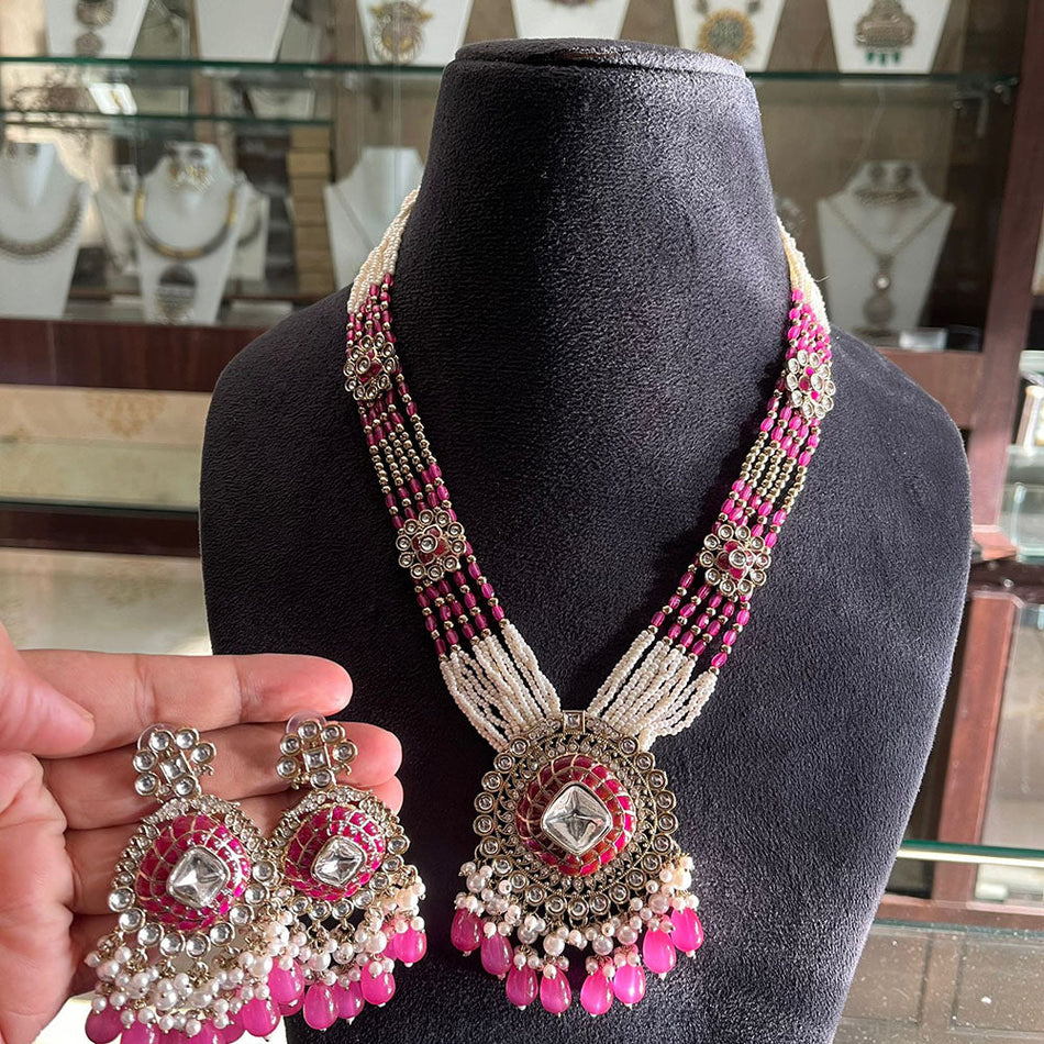 Kundan Pearl Beads Necklace for Bridal Wear | Bridal Jewellery India