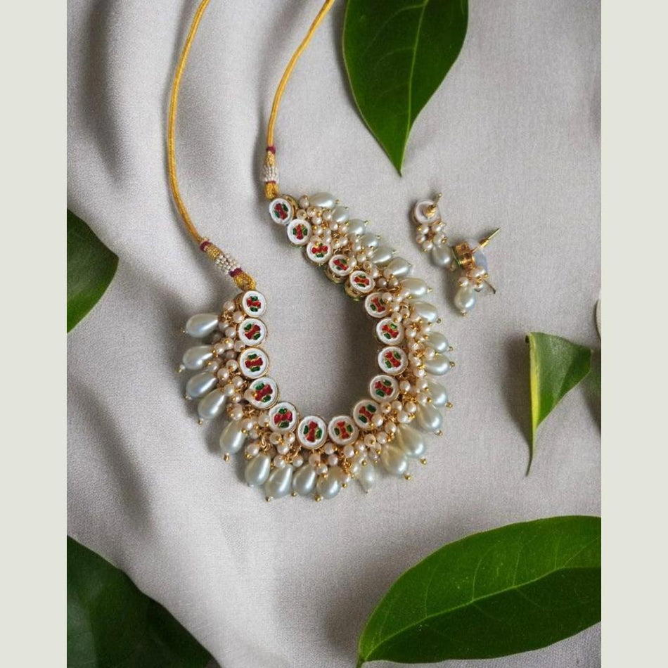 Meenakari Necklace in Gold Plated | Bridal Jewellery India