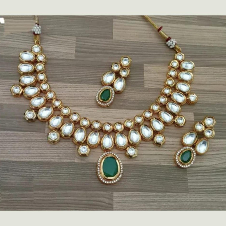 Kundan Necklace in Sterling Silver | Bridal Jewellery India