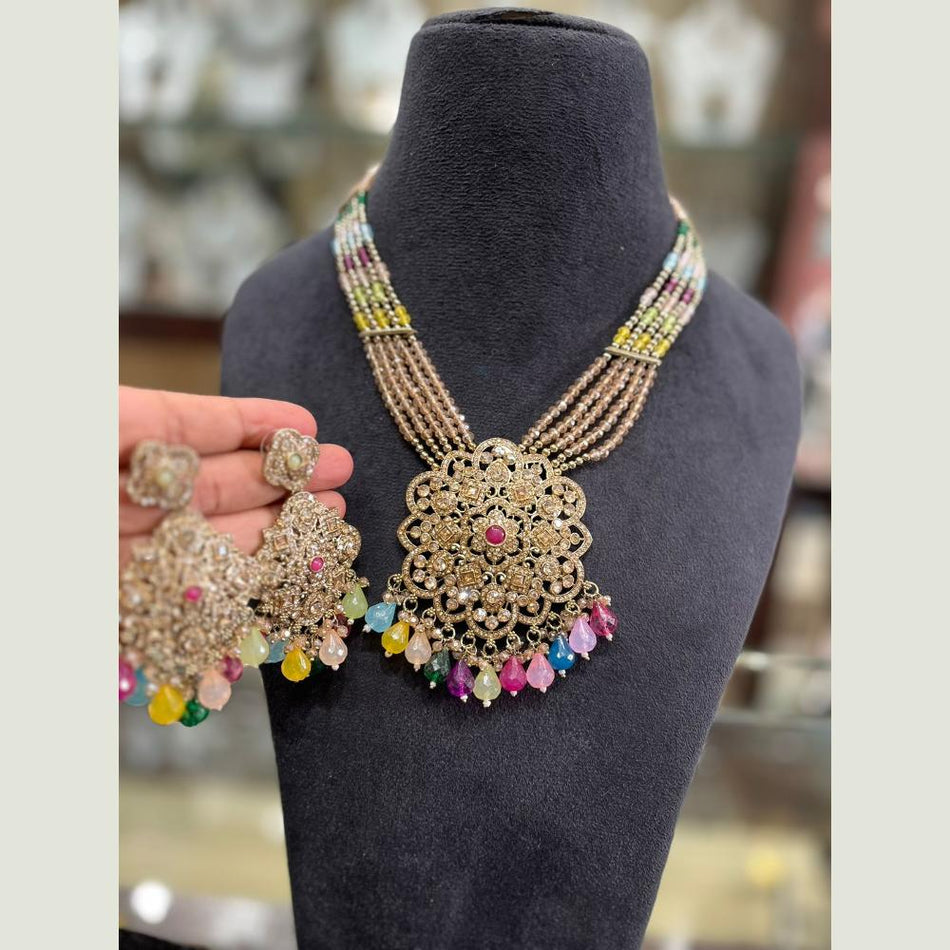 Premium Austrian Stone Beaded Necklace | Bridal Jewellery India
