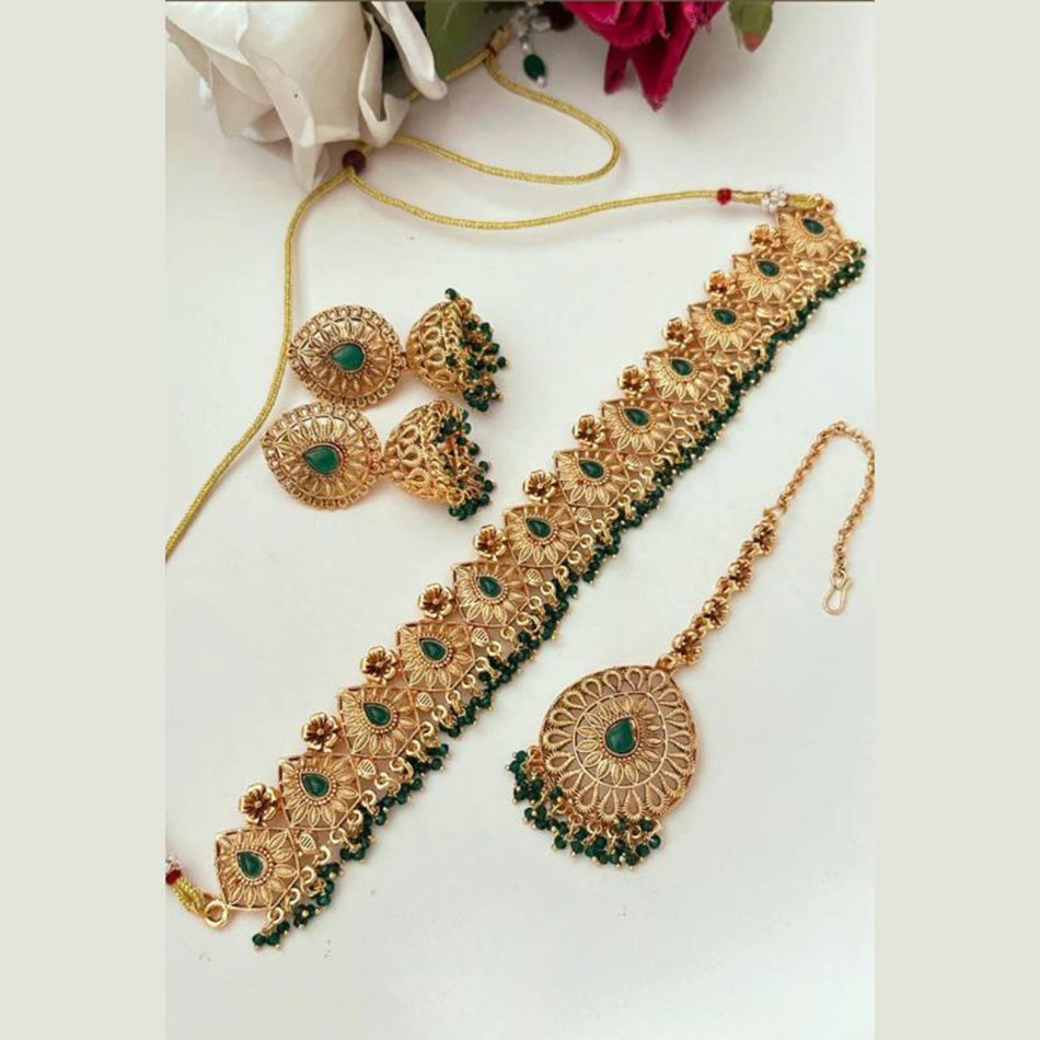 Festive Pota Pearl Choker in Gold Plated | Bridal Jewellery India