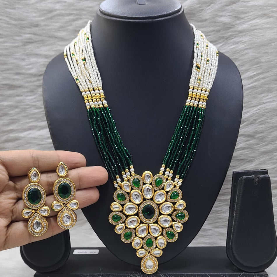 Ethnic Design Necklace in Gold Tone | Bridal Jewellery India