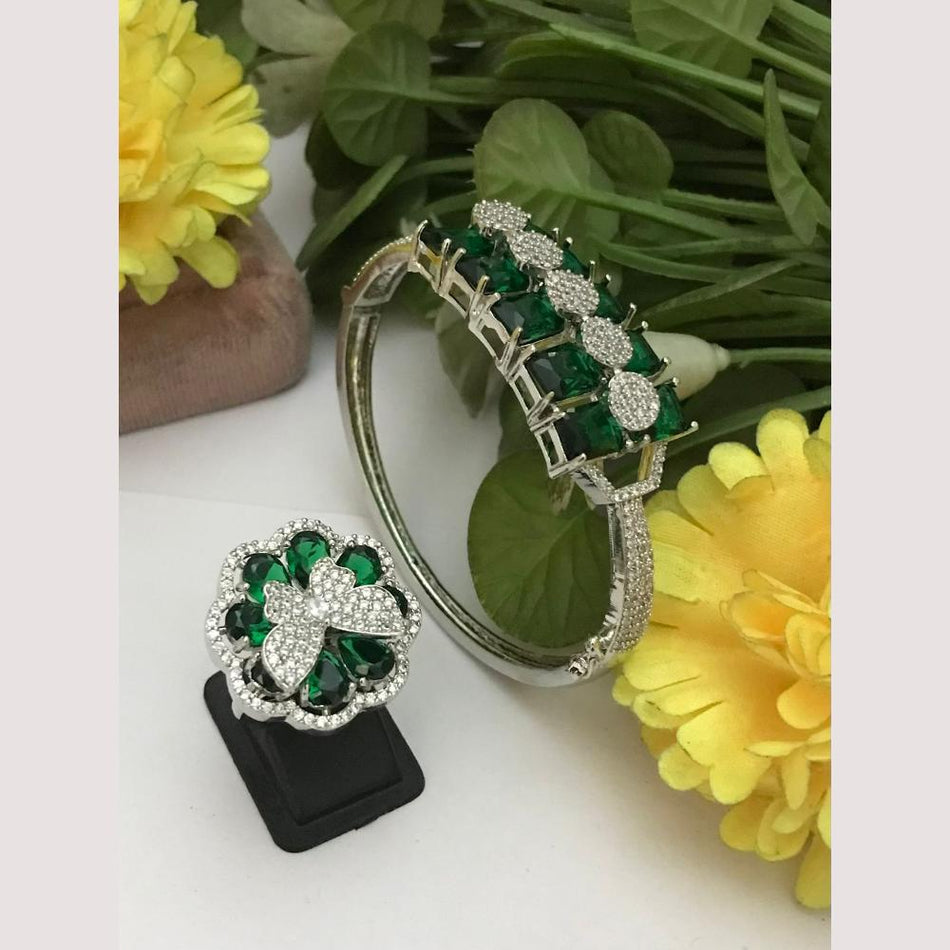 Elegant Rose Gold Plated Bracelet   Ring Set for Wedding | Bridal Jewellery India