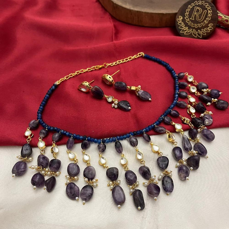Kundan Necklace in Gold Plated with Stones | Bridal Jewellery India