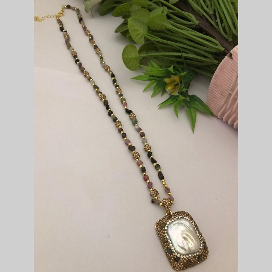 Pota Stone Necklace in Gold Tone | Bridal Jewellery India