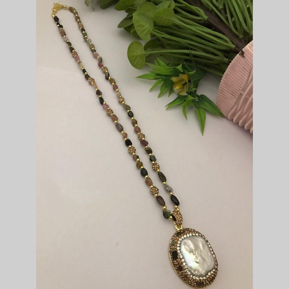 Designer Long Necklace in Gold Tone | Bridal Jewellery India