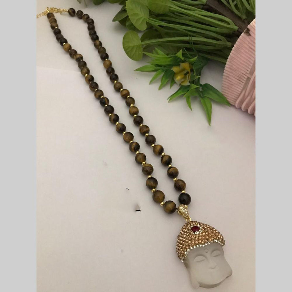 Pota Stone Long Necklace in Gold Tone | Bridal Jewellery India