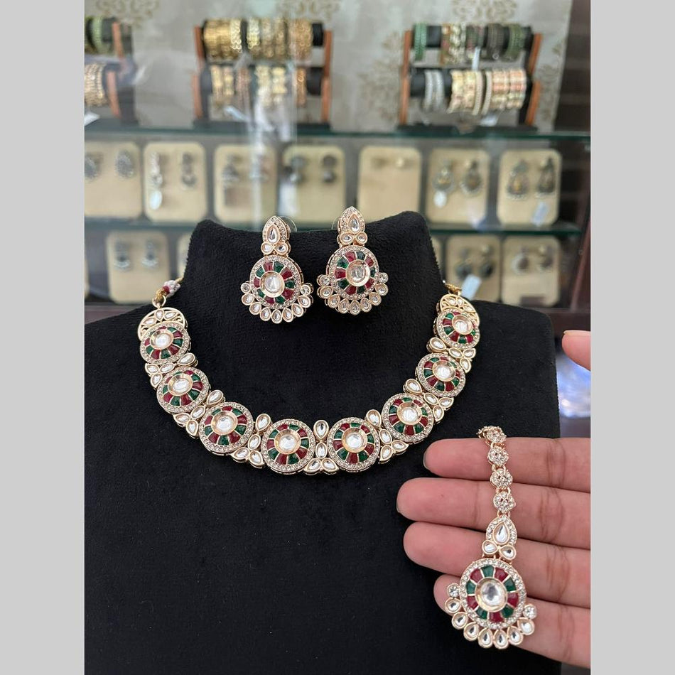 Kundan Choker Necklace in Gold Plated for Bridal | Bridal Jewellery India