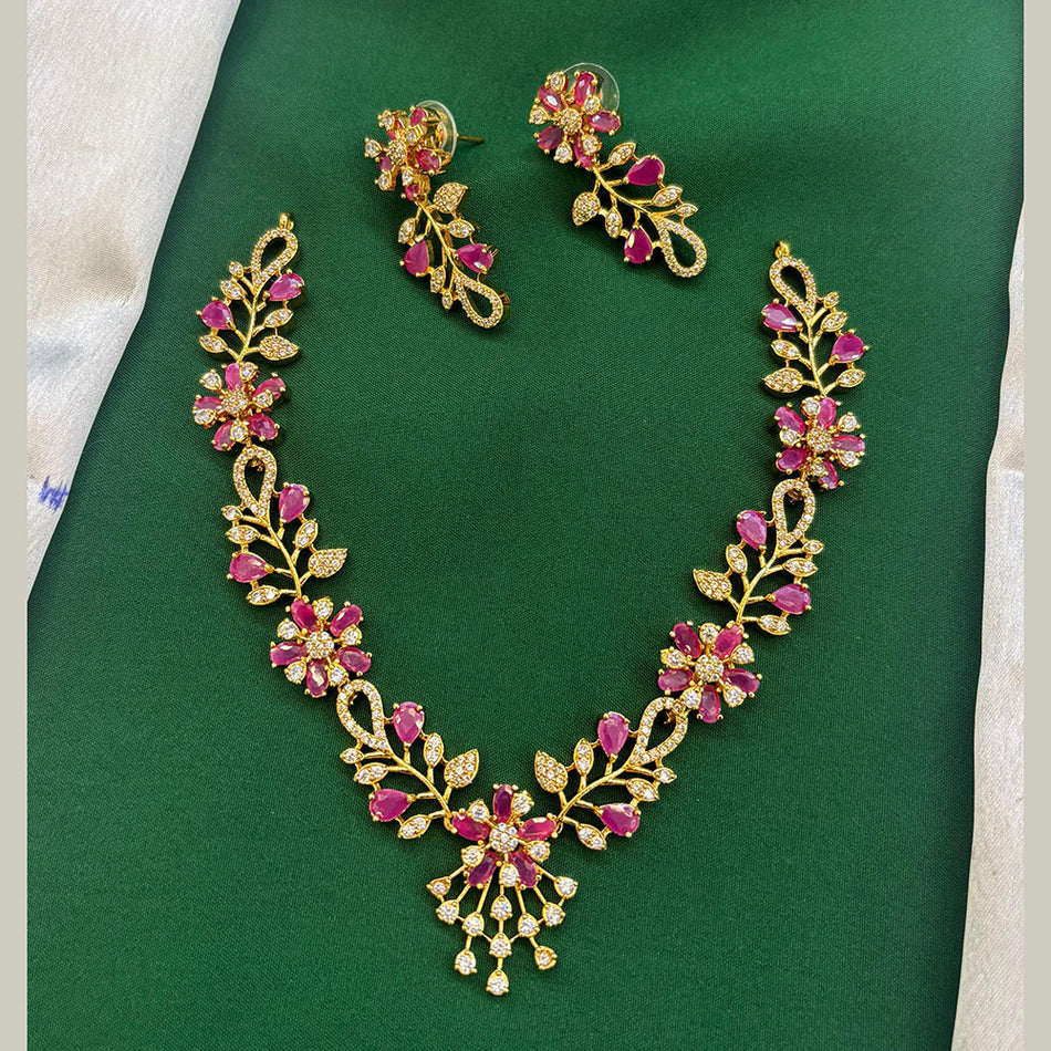 Glamorous Crystal Stone Necklace in Sterling Silver | Bridal Jewellery India