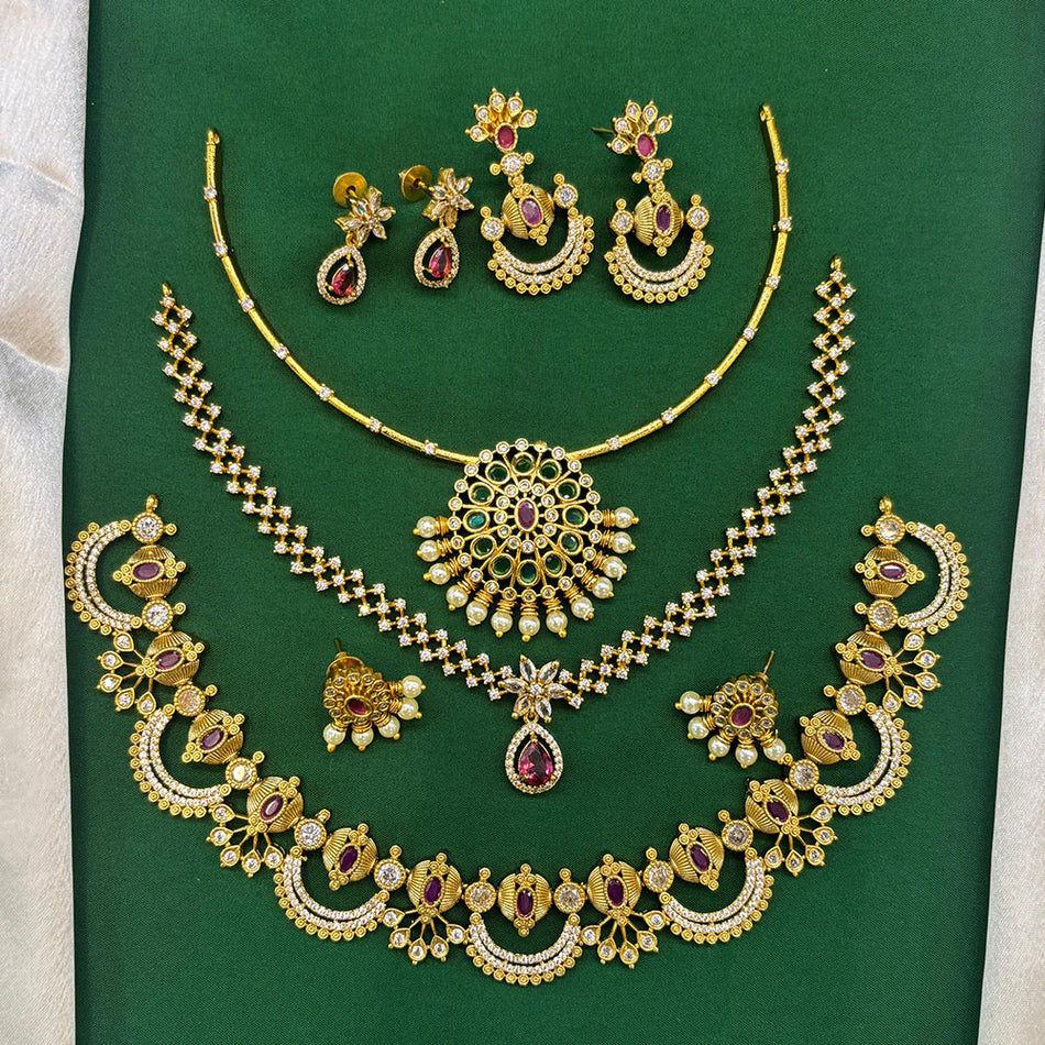 Graceful Pota Stone in Oxidised Silver | Bridal Jewellery India