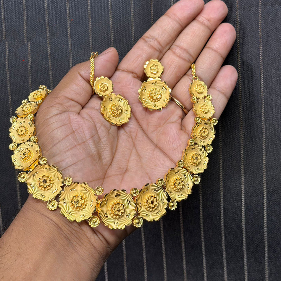 Glowing Necklace in 14K Gold Plated | Bridal Jewellery India