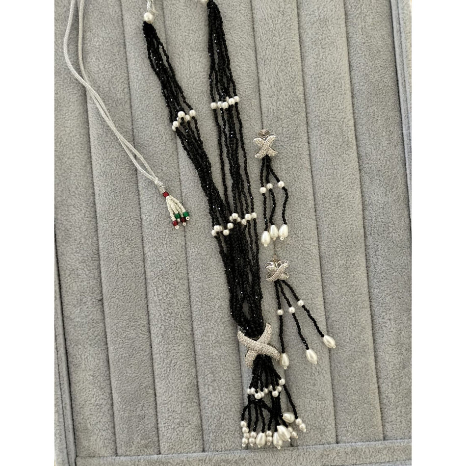 Pearl and Beads Necklace in Austrian Stone | Bridal Jewellery India