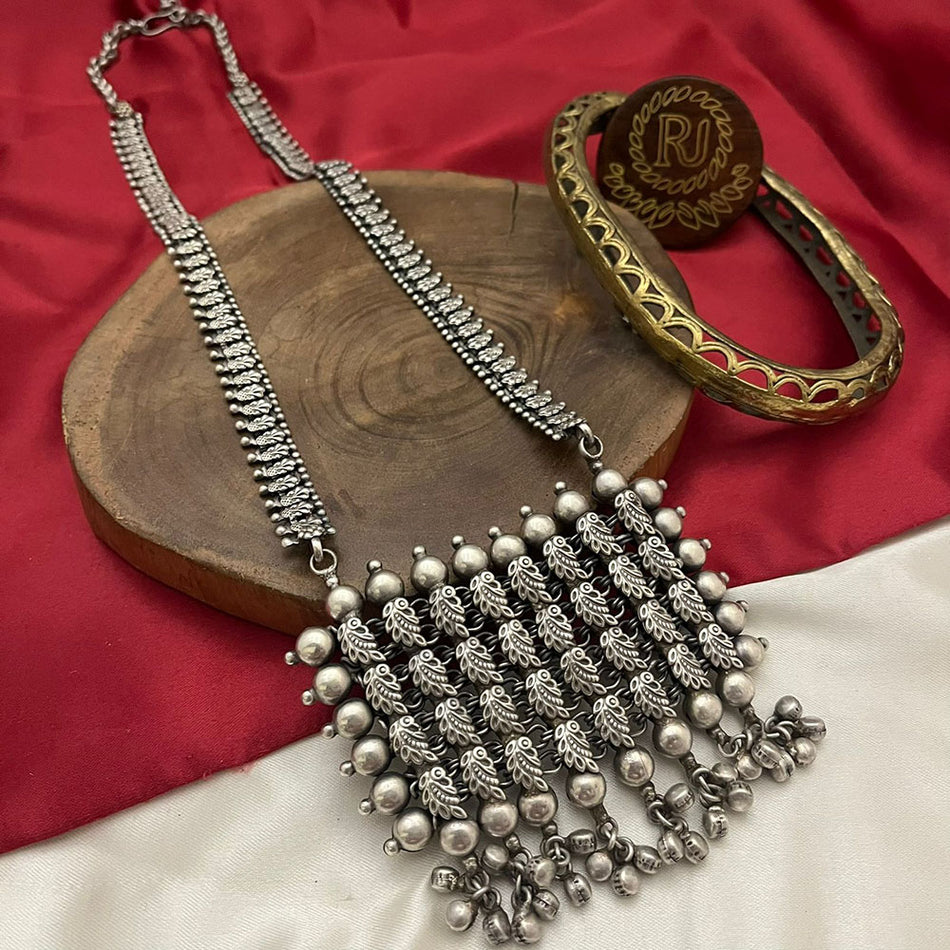 Ghungroo Necklace Set in Oxidised Silver | Bridal Jewellery India