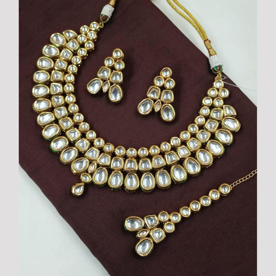 Kundan Choker Necklace in Silver | Bridal Jewellery India
