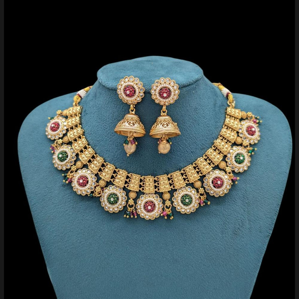 Gold Plated Pearl Necklace Set for Occasion | Bridal Jewellery India