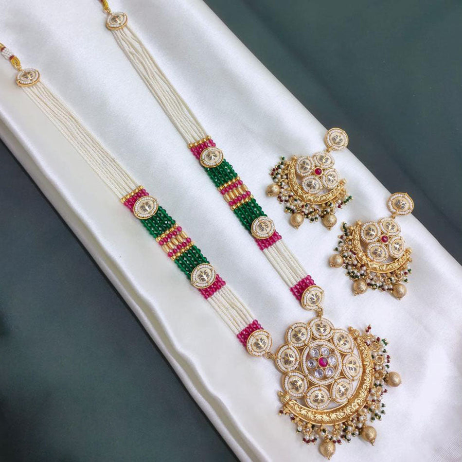 Meenakari Necklace in Sterling Silver | Bridal Jewellery India