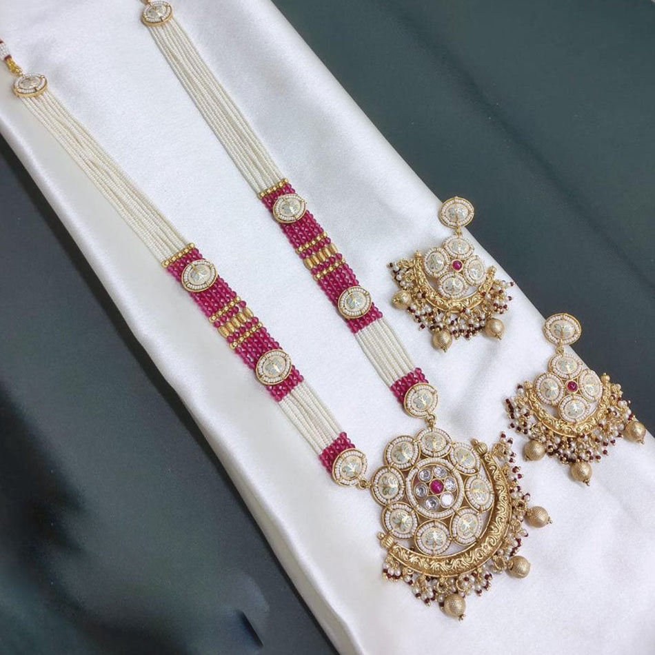 Meenakari Necklace in Sterling Silver | Bridal Jewellery India