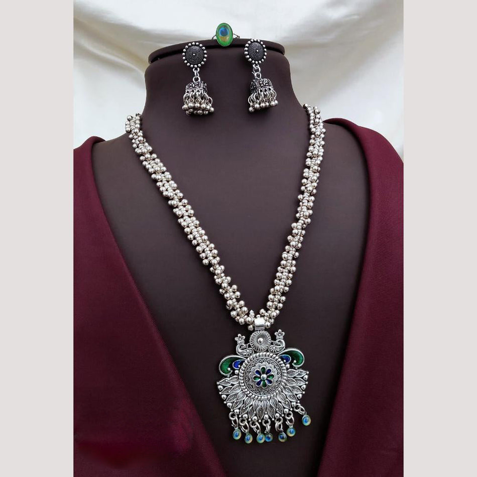 Oxidised Pearl Necklace Set for Bridal | Bridal Jewellery India