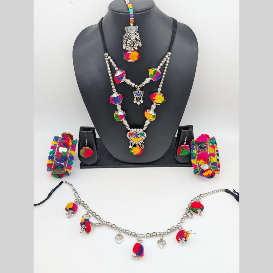 Oxidised Silver Necklace Set Boho Tribal for Garba Night | Bridal Jewellery India
