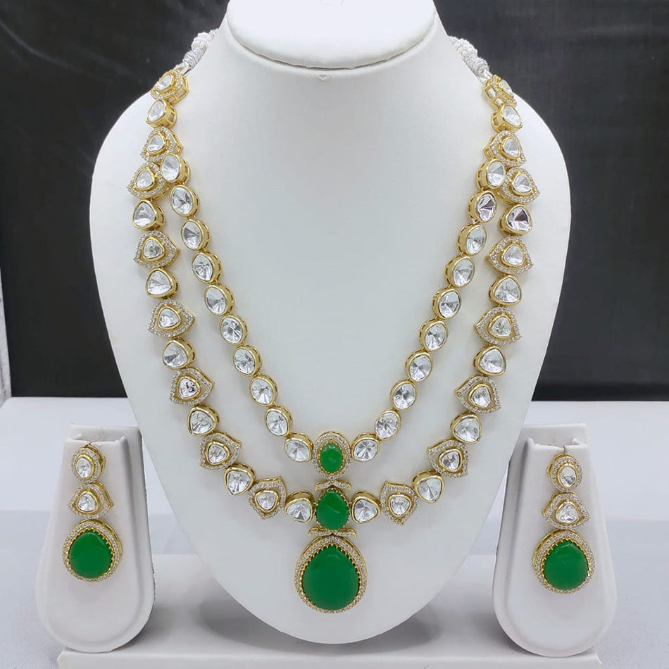 Kundan Stone Long Necklace in Gold Plated | Bridal Jewellery India