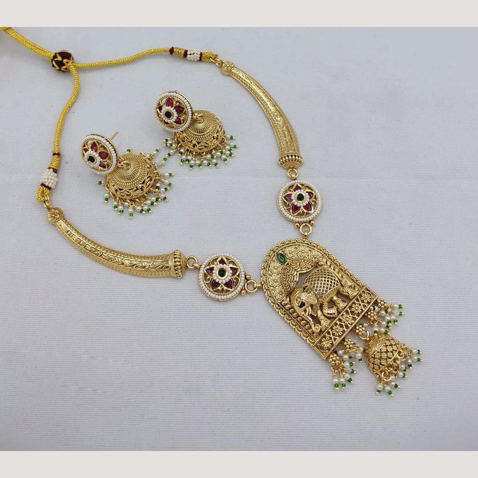 Pota Pearl Necklace in Oxidised Silver | Bridal Jewellery India