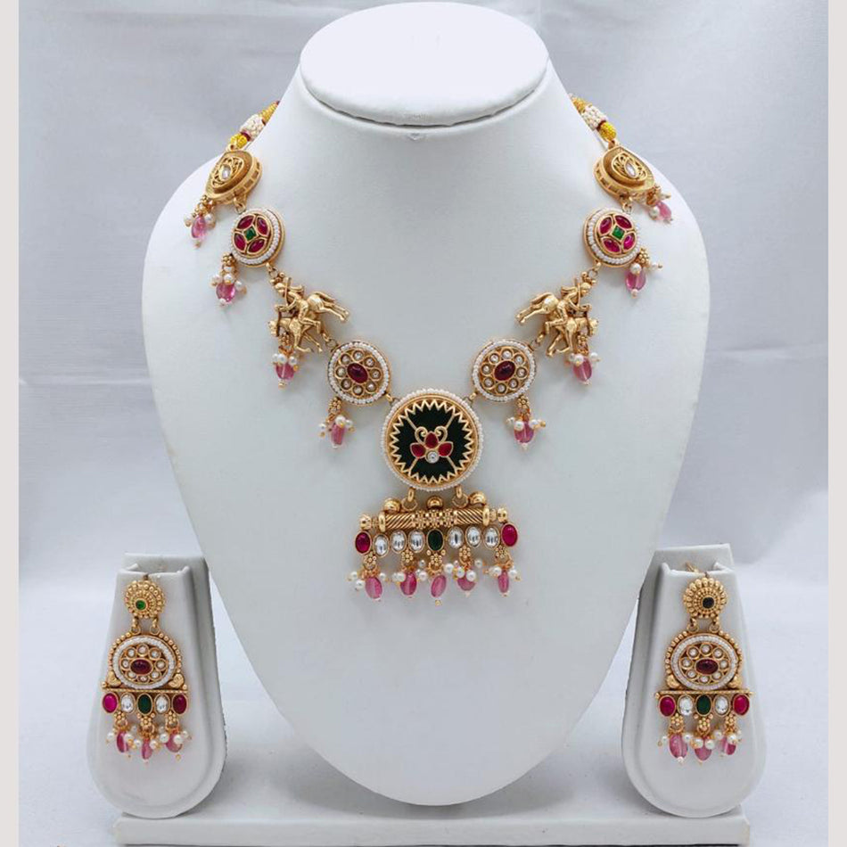 Kundan Choker Necklace in Gold Plated | Bridal Jewellery India