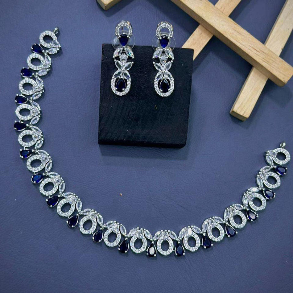 Dazzling Sparkle Necklace in American Gold Plated | Bridal Jewellery India