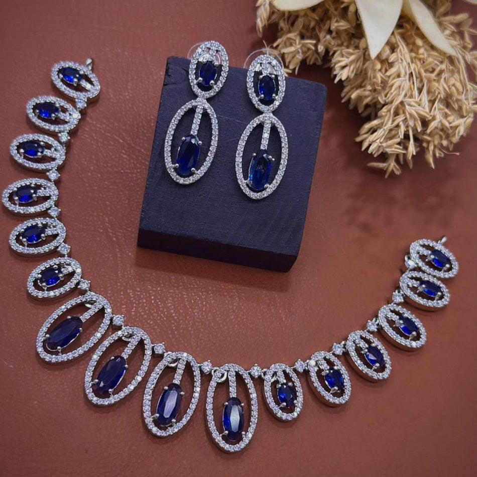 Dazzling Sparkle Necklace in American Gold Plated | Bridal Jewellery India