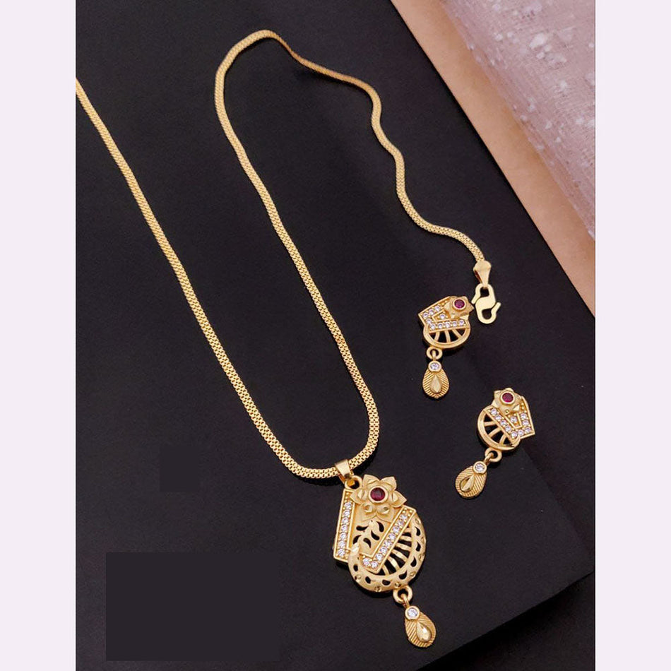 Elegant Pota Chain Necklace in Gold Plated | Bridal Jewellery India